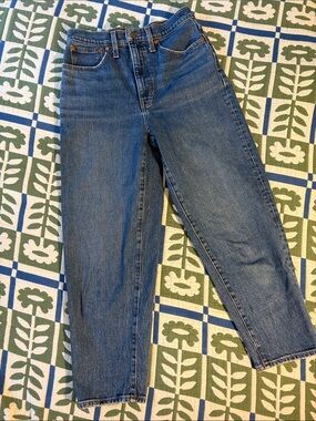 Madewell Balloon Jeans in Classic Blue Denim, Size 27